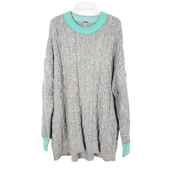 FREE PEOPLE Olympia Colorblock Sweater oversized NWT - Picture 1 of 7